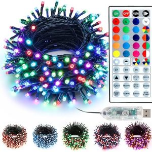 33ft RGB Remote Christmas Lights with Adjustable Modes 1