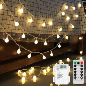 Battery Operated LED Globe String Lights Remote Fairy Lights