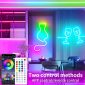 LED Neon Lights with Remote for Bedroom Room and Outdoors Decor 16.4 control