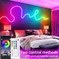 LED Neon Lights with Remote for Bedroom Room and Outdoors Decor 50 control