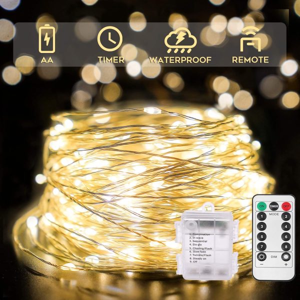 LED Outdoor String Lights Warm White Fairy Lights with Remote details