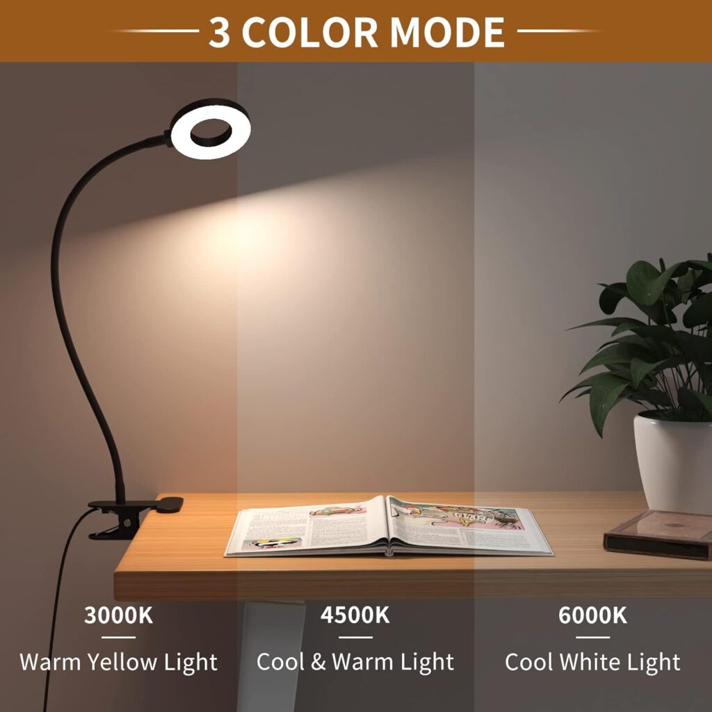 Portable LED Reading Light Clamp Versatile Efficient 3