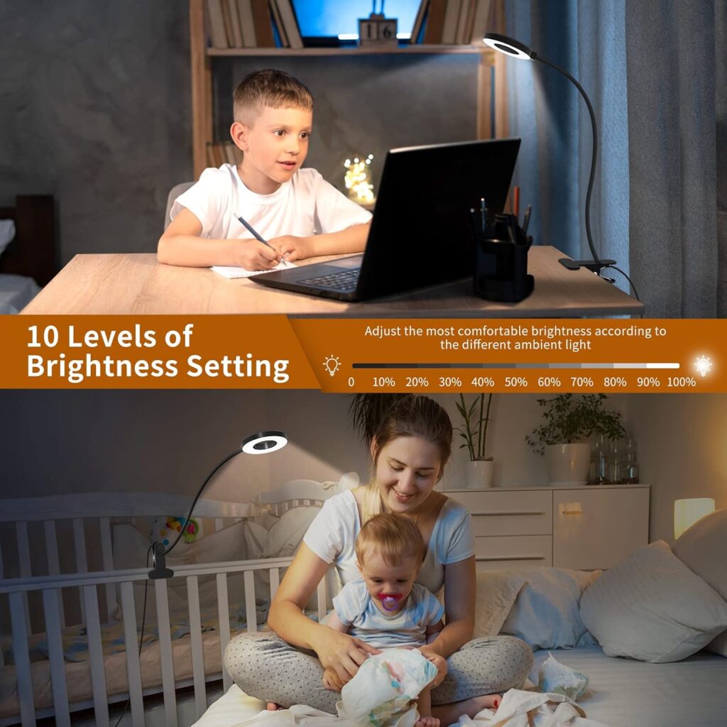 Portable LED Reading Light Clamp Versatile Efficient 4