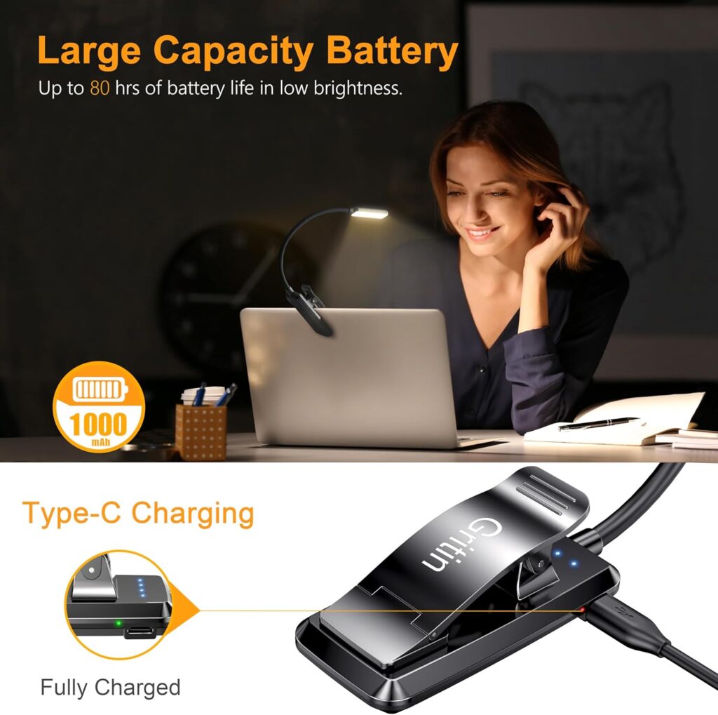 Rechargeable Book Light Versatile Portable Illumination 3