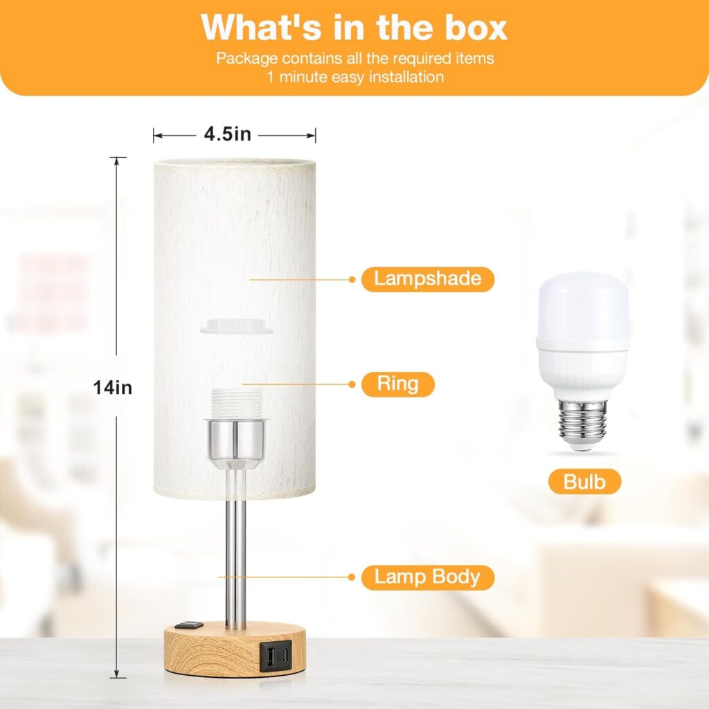 Wood Base Lamp Stylish Modern Design 1