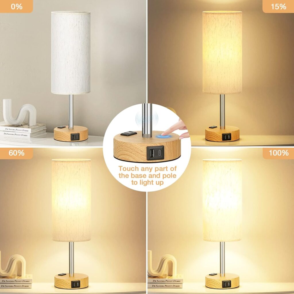 Wood Base Lamp Stylish Modern Design 2